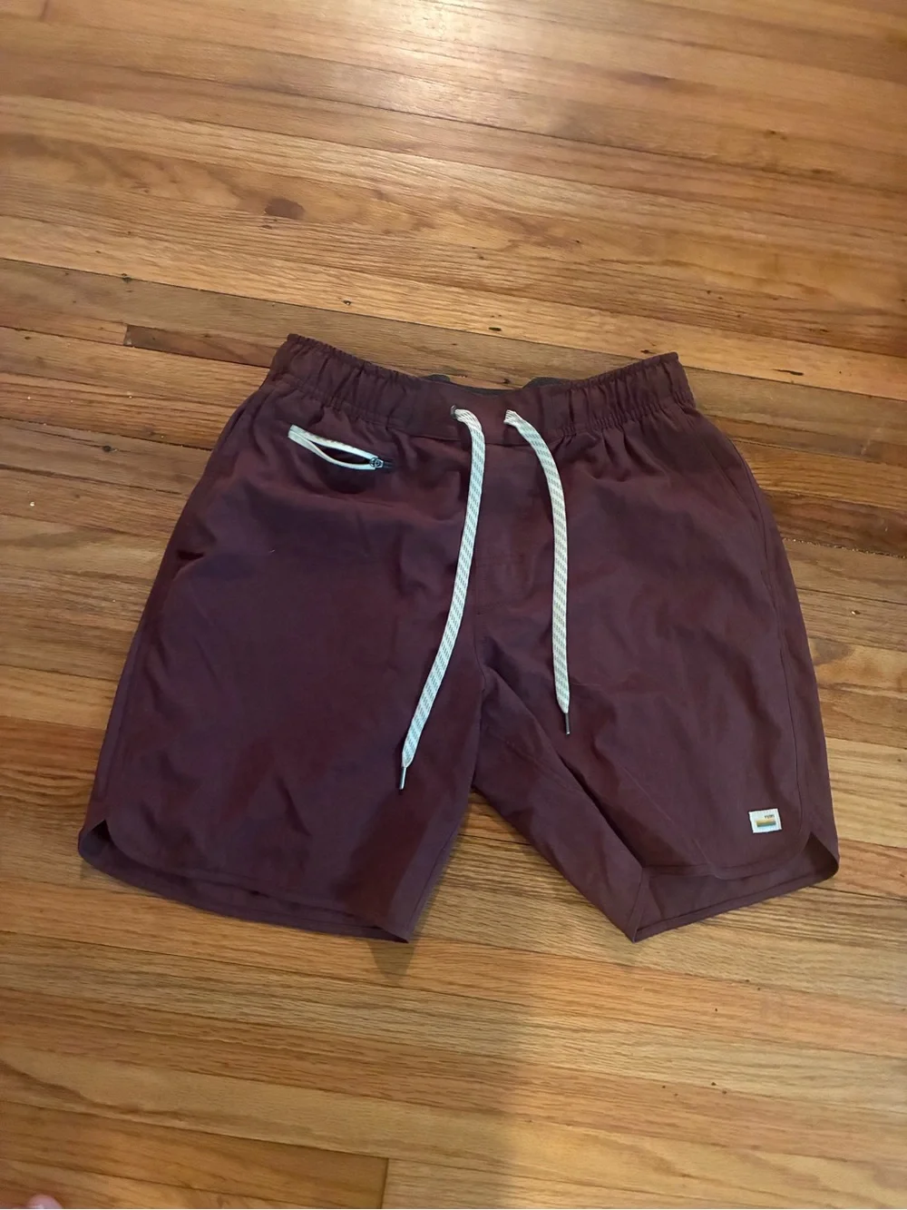 Vuori Maroon Athletic Shorts with Contrast Drawcord